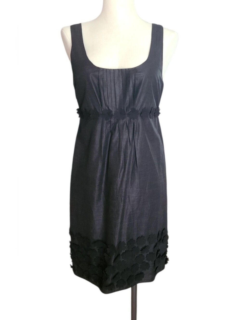 Max Studio Black Cotton Empire-Waist Dress